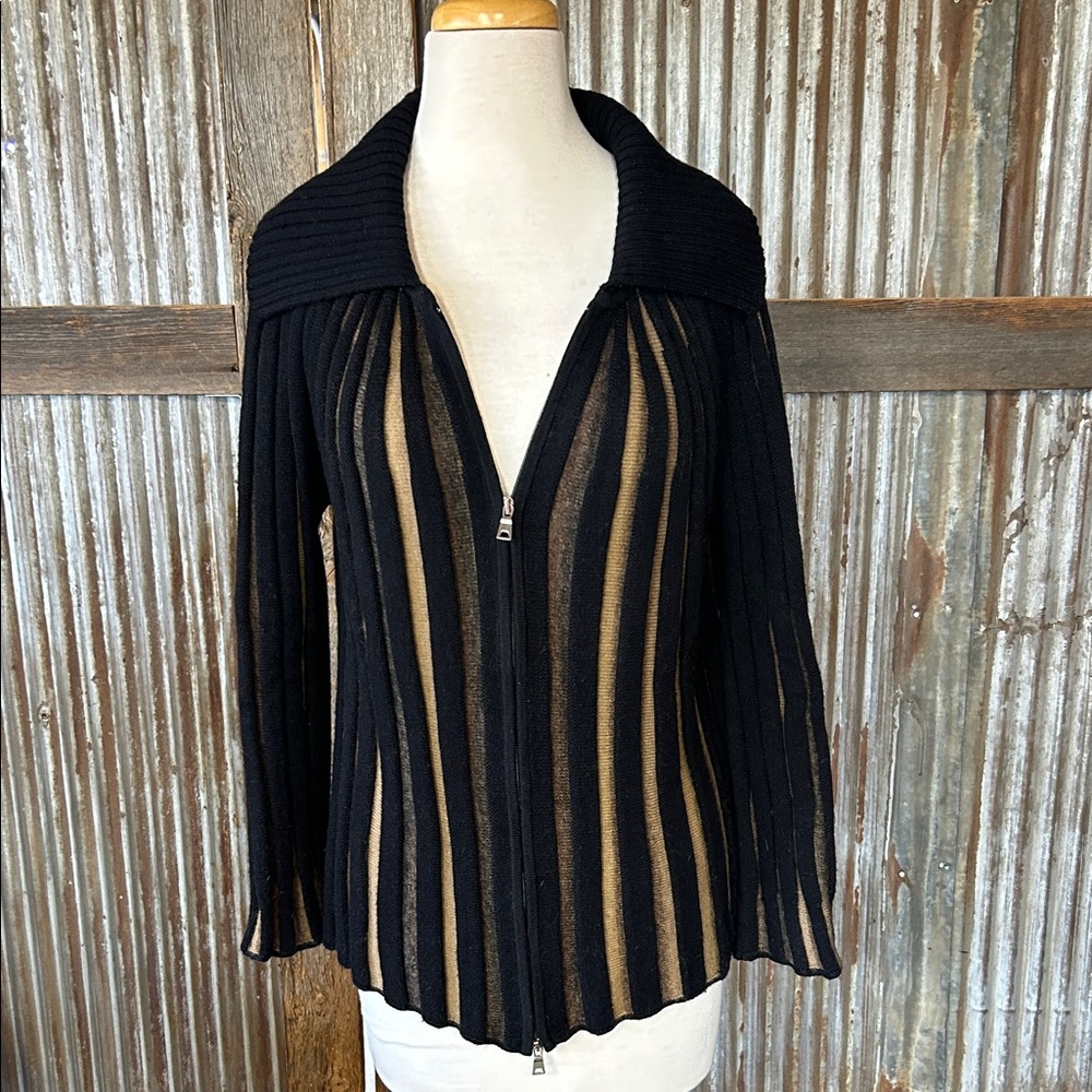 Angel Black and Tan Cable Knit Sweater
